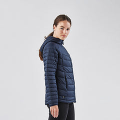 Women's heatkeep dynamic storm top tech hooded long rain jacket
